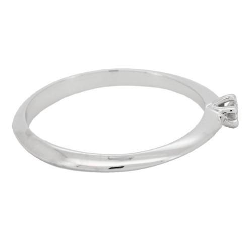 Anello Solitario 6GV Diamante ct 0,07 F VS Oro Bianco 750 18 kt 1,96 gr