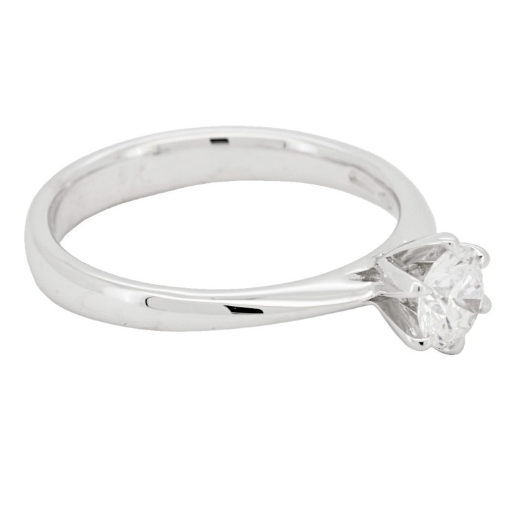 Anello Solitario Diamante Modello Tiffany 6VS ct 0,50 D VSI1 EX EX EX GIA laser Oro 18 kt 3,68 gr