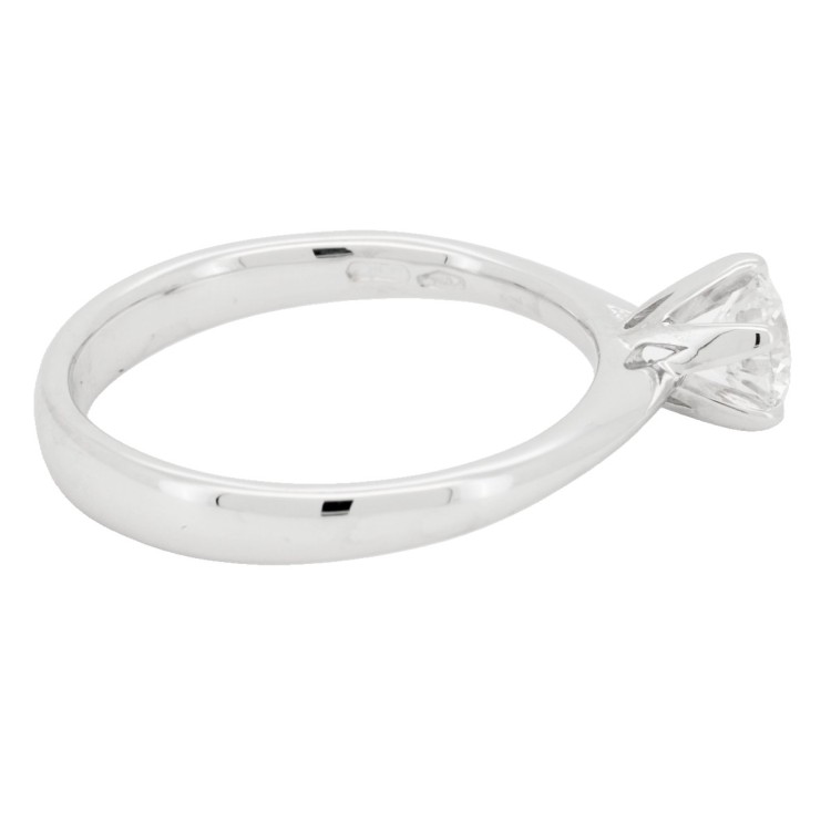Anello Solitario Diamante Modello Tiffany 6VS ct 0,50 D VSI1 EX EX EX GIA laser Oro 18 kt 3,68 gr