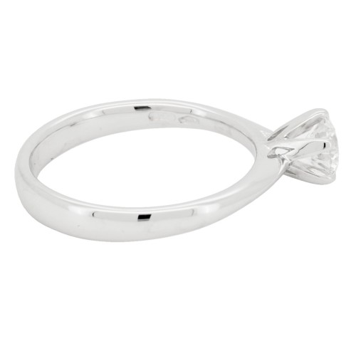 Anello Solitario Diamante Modello Tiffany 6VS ct 0,50 D VSI1 EX EX EX GIA laser Oro 18 kt 3,68 gr