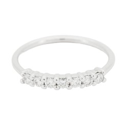 Fedina Riviere Diamanti ct 0,24 F VS2 misura 2,6 mm n° 7 pietre Oro Bianco 18 kt 1,65 gr 2