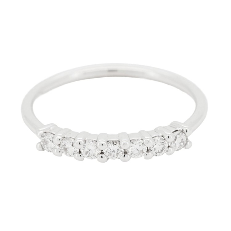 Fedina Riviere Diamanti ct 0,24 F VS2 misura 2,6 mm n° 7 pietre Oro Bianco 18 kt 1,65 gr