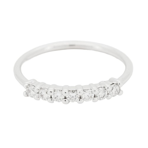 Fedina Riviere Diamanti ct 0,24 F VS2 misura 2,6 mm n° 7 pietre Oro Bianco 18 kt 1,65 gr