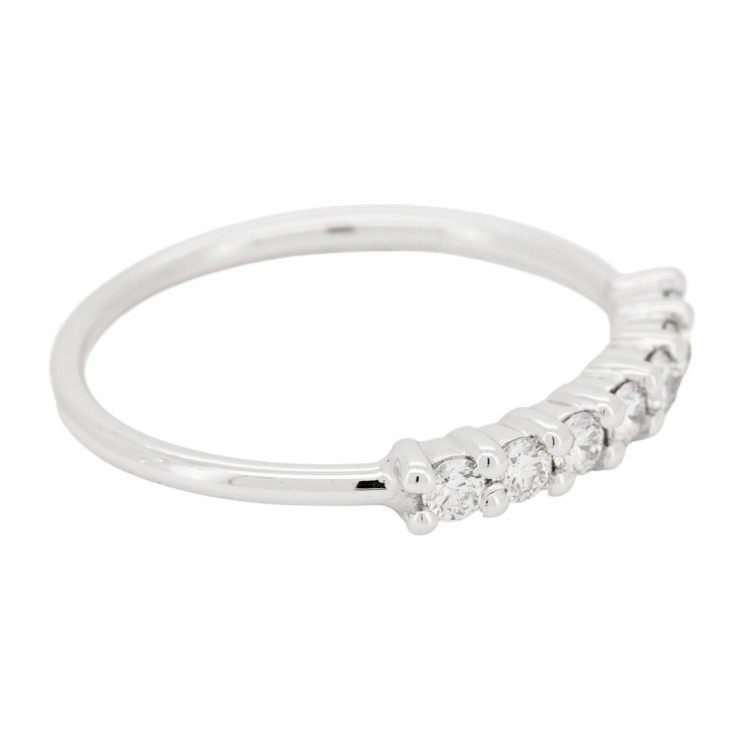 Fedina Riviere Diamanti ct 0,24 F VS2 misura 2,6 mm n° 7 pietre Oro Bianco 18 kt 1,65 gr