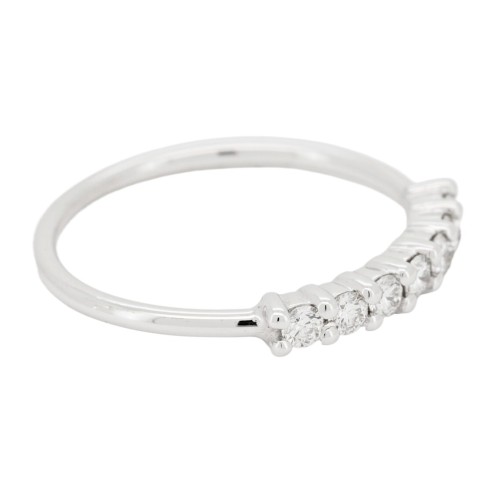 Fedina Riviere Diamanti ct 0,24 F VS2 misura 2,6 mm n° 7 pietre Oro Bianco 18 kt 1,65 gr