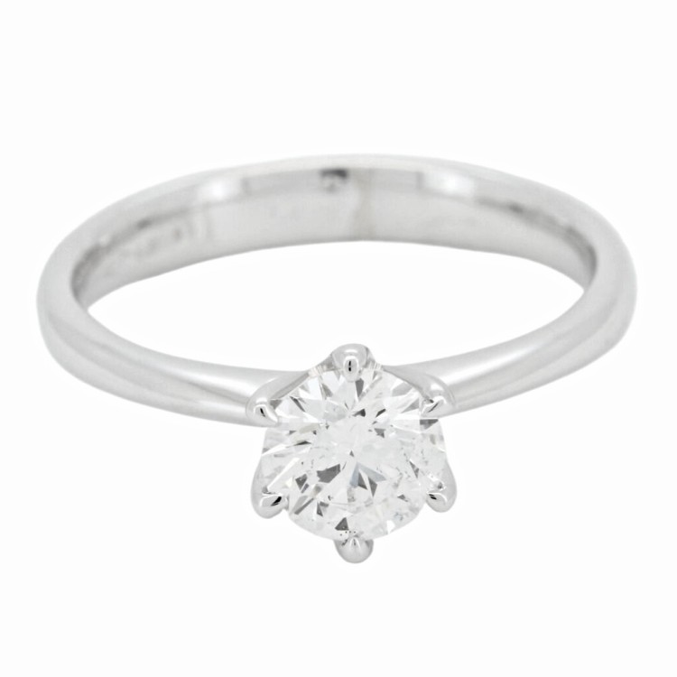 Anello Solitario Diamante Modello Tiffany 6VS ct 0,72 D SI1 EX EX EX GIA laser Oro 18 kt 3,59 gr