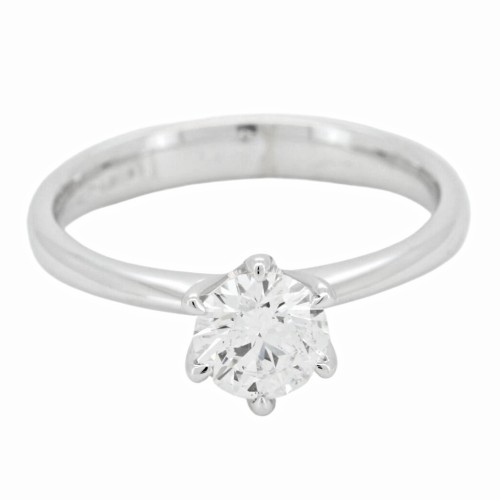 Anello Solitario Diamante Modello Tiffany 6VS ct 0,72 D SI1 EX EX EX GIA laser Oro 18 kt 3,59 gr