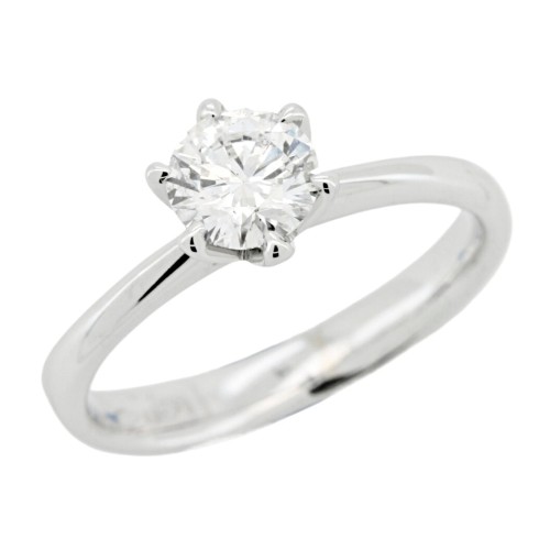 Anello Solitario Diamante Modello Tiffany 6VS ct 0,72 D SI1 EX EX EX GIA laser Oro 18 kt 3,59 gr