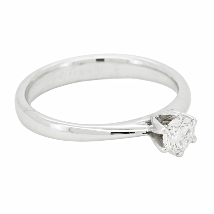 Anello Solitario Diamante Modello Tiffany 6VS ct 0,30 F VS2 G VG VG GIA Laser 3,54 gr