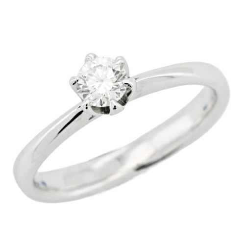 Anello Solitario Diamante Modello Tiffany 6VS ct 0,30 F VS2 G VG VG GIA Laser 3,54 gr