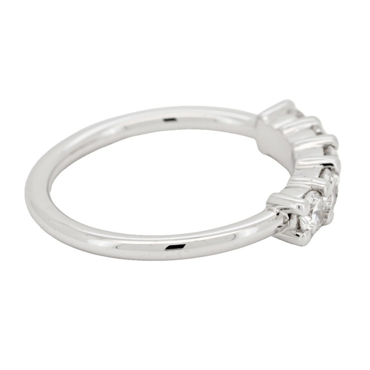 Fedina Riviere Diamanti ct 0,52 F VS2 misura 3,5 mm n° 5 pietre Oro Bianco 18 kt 2,60 gr