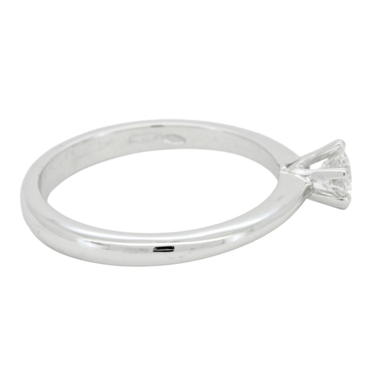Anello Solitario Diamante Modello Tiffany 6VM ct 0,31 F VS2  VG EX VG GIA1368744159 laser Oro Bianco 18 kt 3,24 gr