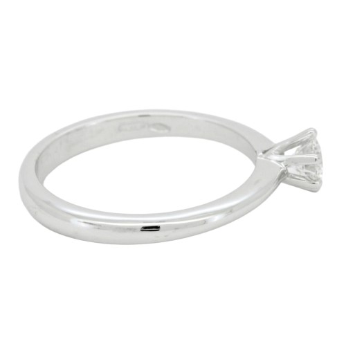 Anello Solitario Diamante Modello Tiffany 6VM ct 0,31 F VS2  VG EX VG GIA1368744159 laser Oro Bianco 18 kt 3,24 gr