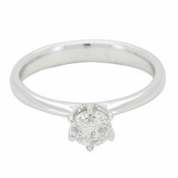 Anello Solitario Diamante Modello Tiffany 6VS ct 0,43 G SI2  Oro Bianco 18kt 3,65 gr 2