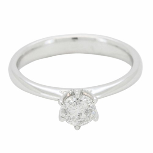 Anello Solitario Diamante Modello Tiffany 6VS ct 0,43 G SI2  Oro Bianco 18kt 3,65 gr