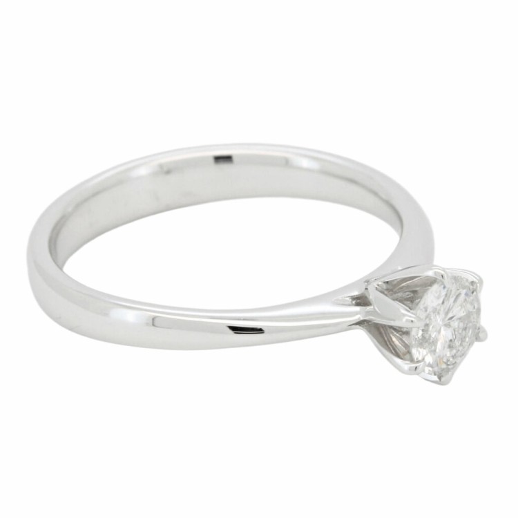 Anello Solitario Diamante Modello Tiffany 6VS ct 0,43 G SI2  Oro Bianco 18kt 3,65 gr