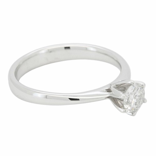 Anello Solitario Diamante Modello Tiffany 6VS ct 0,43 G SI2  Oro Bianco 18kt 3,65 gr