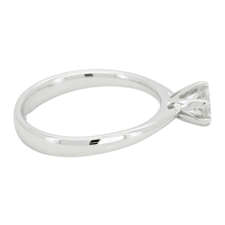 Anello Solitario Diamante Modello Tiffany 6VS ct 0,43 G SI2  Oro Bianco 18kt 3,65 gr
