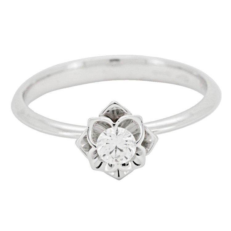 Anello Solitario Diamante Victory ct 0,18 F VS Oro Bianco 18 kt 2,36 gr