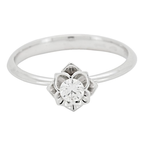 Anello Solitario Diamante Victory ct 0,18 F VS Oro Bianco 18 kt 2,36 gr