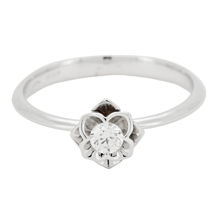 Anello Solitario Diamante Victory ct 0,15 F VS Oro Bianco 18 kt 2,36 gr