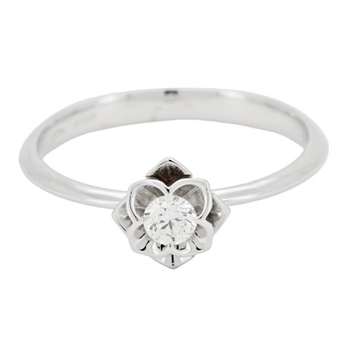 Anello Solitario Diamante Victory ct 0,15 F VS Oro Bianco 18 kt 2,36 gr