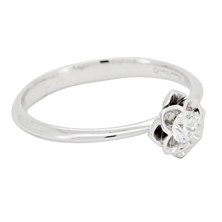 Anello Solitario Diamante Victory ct 0,15 F VS Oro Bianco 18 kt 2,36 gr