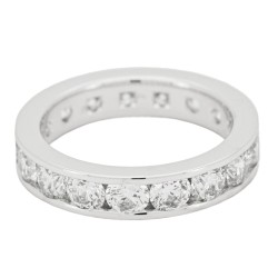 Fedina Eternity B Diamanti ct 4,01 FG VS SI1 Oro 18 kt 6,79 gr n° 17 pietre 2