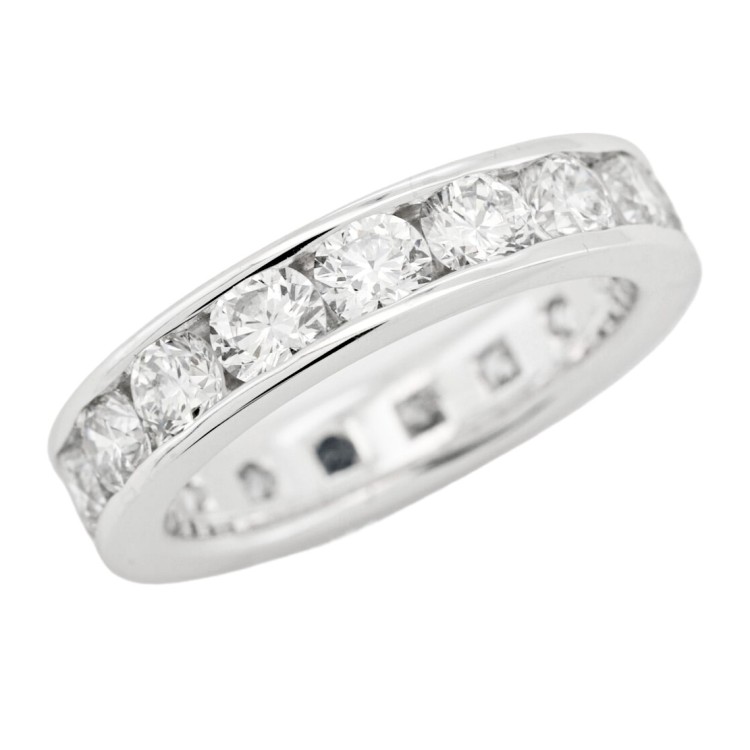 Fedina Eternity B Diamanti ct 4,01 FG VS SI1 Oro 18 kt 6,79 gr n° 17 pietre