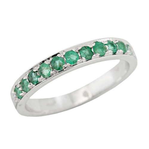 Fedina Riviere Smeraldi Diamanti ct 0,25 Oro 18 kt