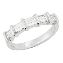 Fedina Riviere 5 Diamanti Taglio Baguette ct 1,63 PLATINO 950 23 kt 5,7 gr