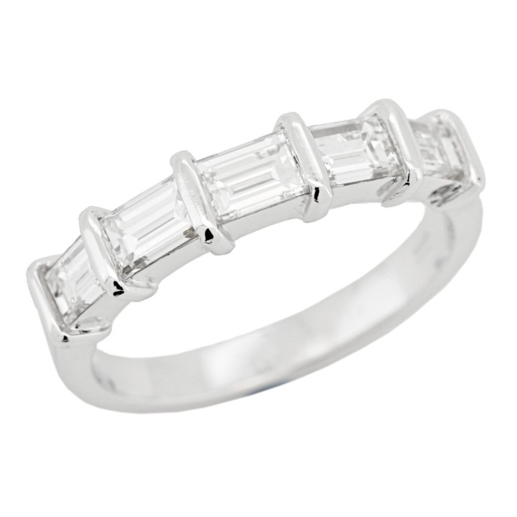 Fedina Riviere 5 Diamanti Taglio Baguette ct 1,63 PLATINO 950 23 kt 5,7 gr