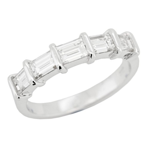 Fedina Riviere 5 Diamanti Taglio Baguette ct 1,63 PLATINO 950 23 kt 5,7 gr