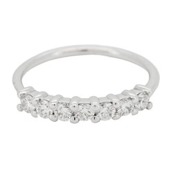 Fedina Riviere Diamanti ct 0,46 F VS2 misura 3,3 mm n° 7 pietre Oro Bianco 18 kt 2,39 gr 2