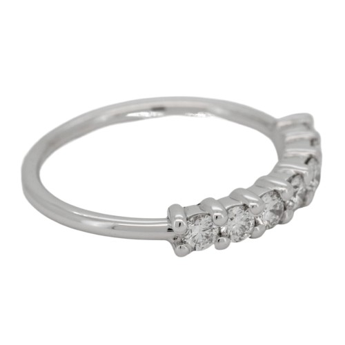Fedina Riviere Diamanti ct 0,46 F VS2 misura 3,3 mm n° 7 pietre Oro Bianco 18 kt 2,39 gr