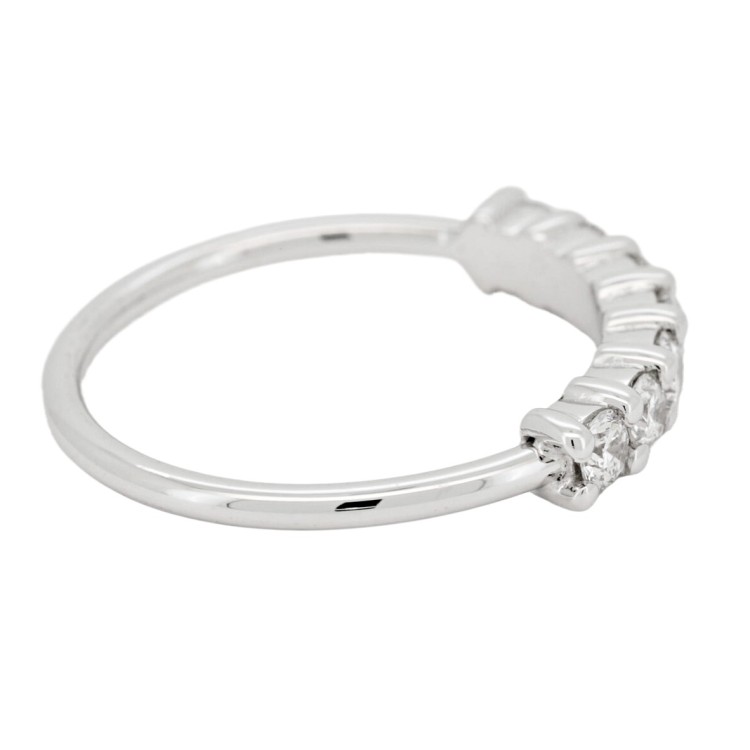 Fedina Riviere Diamanti ct 0,46 F VS2 misura 3,3 mm n° 7 pietre Oro Bianco 18 kt 2,39 gr