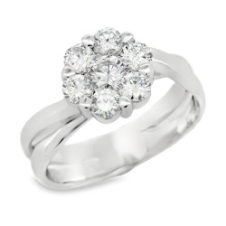 Anello Diamanti Margherita Invisible Setting ct 0,85 EF VVS Oro 18 kt