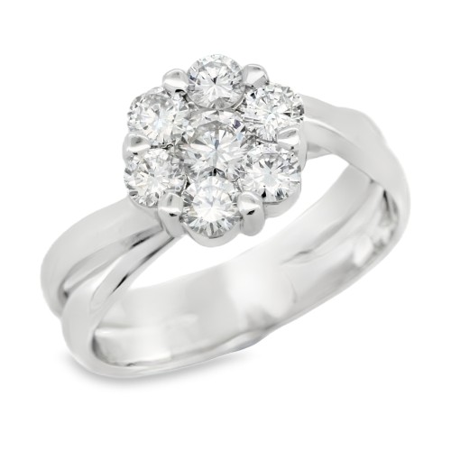 Anello Diamanti Margherita Invisible Setting ct 0,85 EF VVS Oro 18 kt