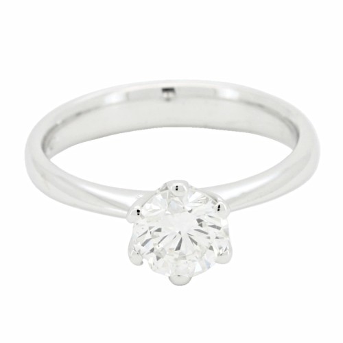 Anello Solitario Diamante Modello 4V ct 1,00 G VS2  Oro 18 kt