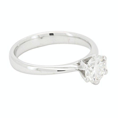 Anello Solitario Diamante Modello 4V ct 1,00 G VS2  Oro 18 kt