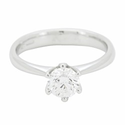 Anello Solitario Diamante ct 0,80 + 0,14 Oro 18 kt 2
