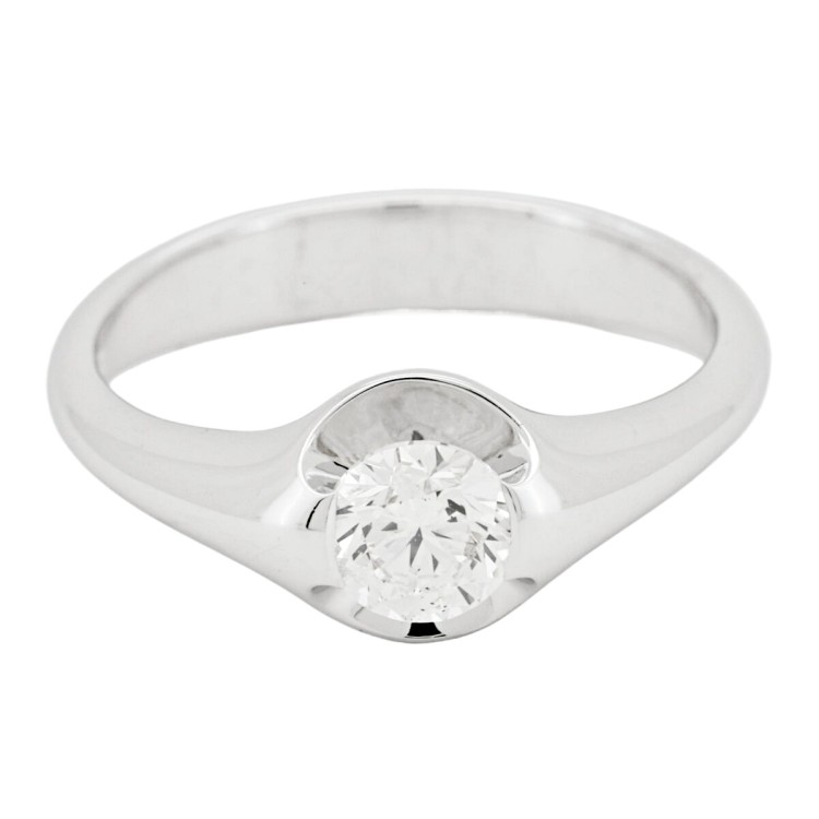 Anello Solitario Diamante ct 0,63 G SI2  IGI di Anversa F6E50672  in Oro Bianco 750 18 kt con 5,45 gr