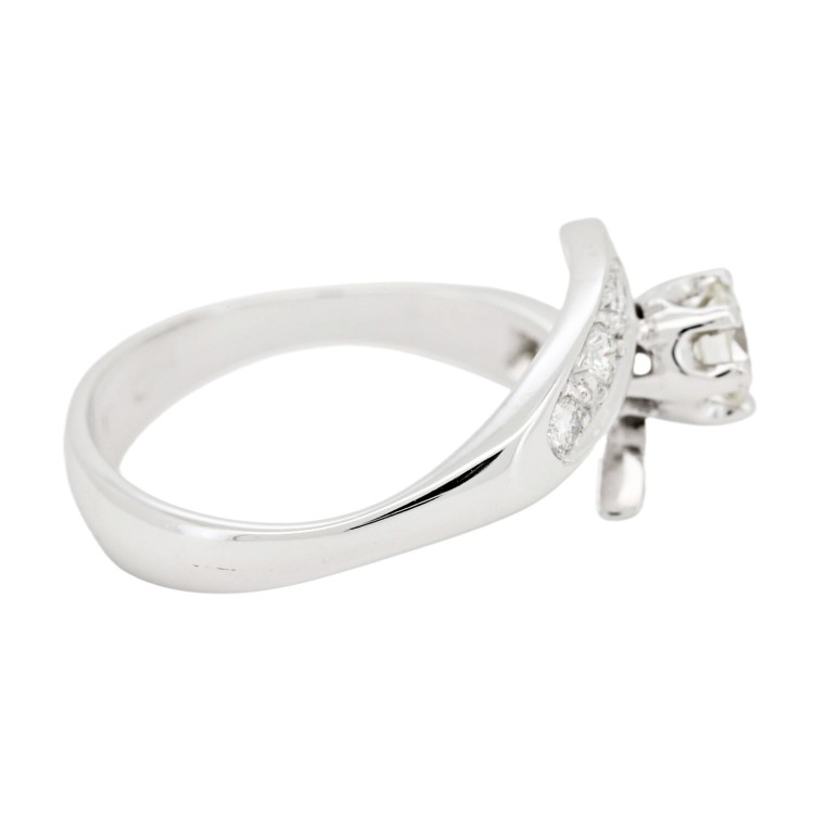 Anello Solitario Diamante ct 0,42 + 0,27 Oro 18 kt