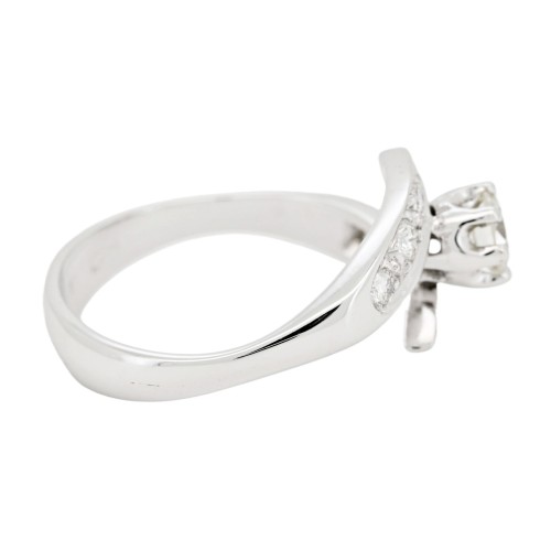 Anello Solitario Diamante ct 0,42 + 0,27 Oro 18 kt