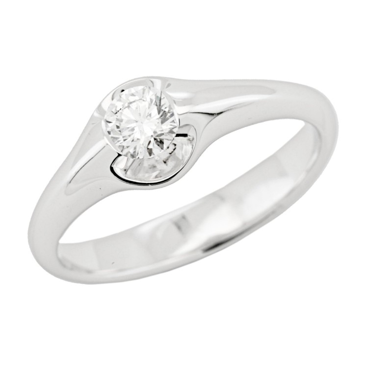 Anello Solitario Diamante ct 0,35 Oro 18 kt