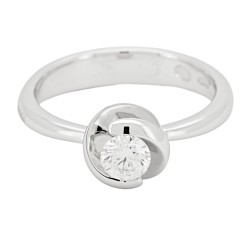 Anello Solitario Diamante ct 0,36 Oro 18 kt 2