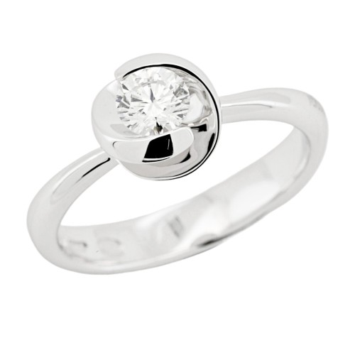 Anello Solitario Diamante ct 0,36 Oro 18 kt