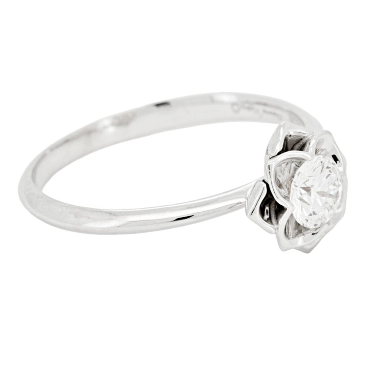 Anello Solitario Diamante ct 0,37 + 0,06 Oro 18 kt