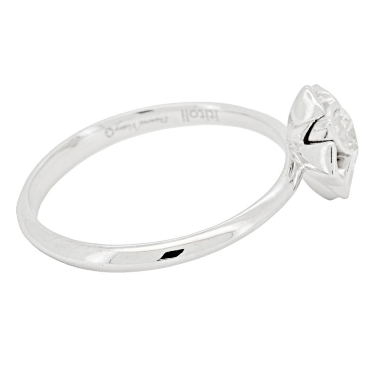 Anello Solitario Diamante ct 0,37 + 0,06 Oro 18 kt