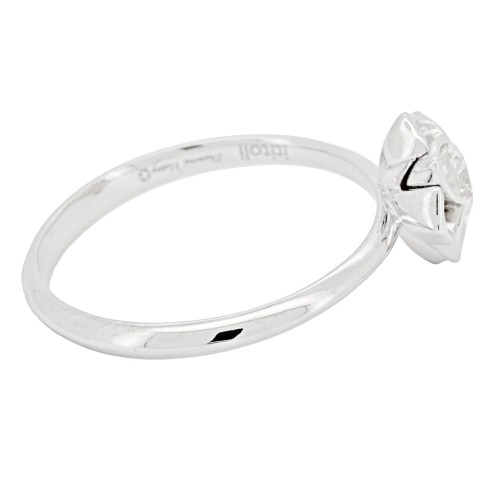Anello Solitario Diamante ct 0,37 + 0,06 Oro 18 kt